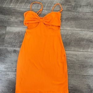 orange princess polly mini dress with cutouts